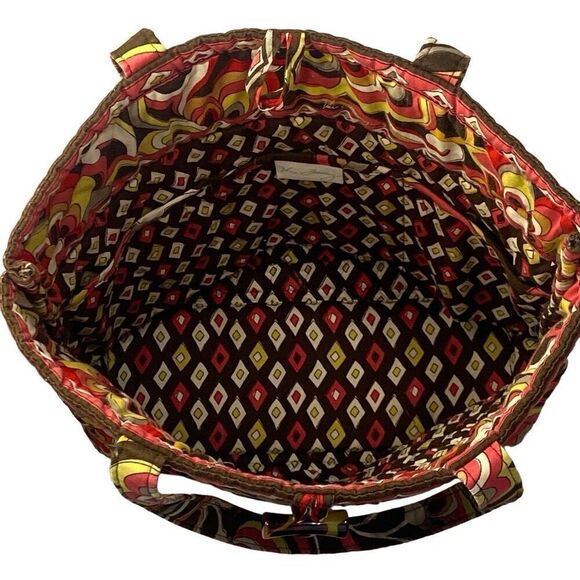 Vera Bradley Puccini Large Floral Toggle Tote Shoulder Shopping Bag Retired - Picture 7 of 12